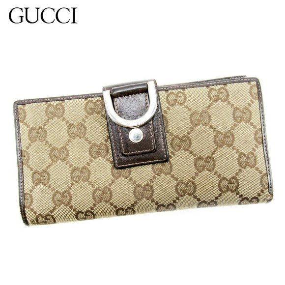 Gucci accessory GG beige brown Wallet long Leather - Picture 1 of 6